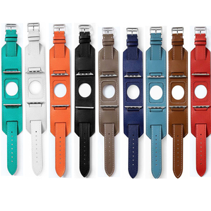 Upro <b>Leather</b> Cuff Strap for apple Watch Band iWatch Bands 38mm 40mm 42mm 44mm Genuine <b>Leather</b> <b>Bracelet</b> - Product Image 2