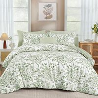 Ensemble de literie 8 pièces en coton 100% 300 fils, motif floral rose, antibactérien, doux et moelleux, toutes saisons, pour la maison, l'hôtel, l'hôpital