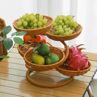 Boheemse opvouwbare ovale natuurlijke rotan geweven handgemaakte fruitmand keuken badkamer woonkamer servies opbergruimte snack