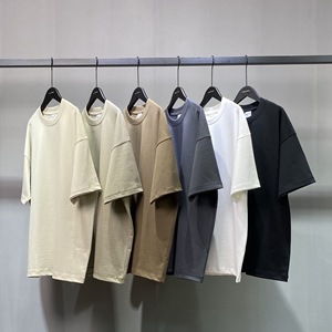 เสื้อยืดแขนสั้นทรงหลวมสไตล์สตรีทแวร์สำหรับผู้ชาย รุ่น Heavyweight 385G Washed Drop Shoulder Basic  ไซส์ใหญ่พิเศษ สวมใส่สบาย - Product Image 1