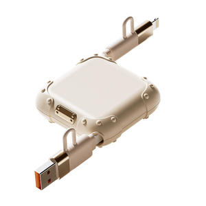 Câble de charge rapide télescopique 3 en 1, 1 m, réutilisable, blindé, multifonction, en PVC tressé, pour ordinateur, caméra, mobile - Product Image 1