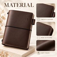 Carnet personnalisé A6 rechargeable avec couverture en cuir, monogramme personnalisé, journal de voyage avec boucle pour stylo et poches