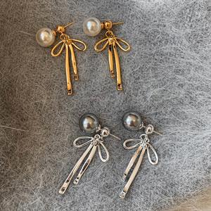 Pendientes de Plata de Ley S925 con Cinta de Perlas de Shi Jia, Estilo Fresco, para Mujer, Accesorio Elegante de Alta Gama - Product Image 3