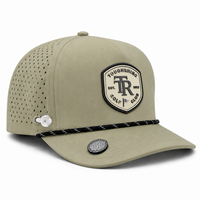 Casquette de golf de performance 5 panneaux personnalisée de qualité supérieure avec support de tee magnétique, visière imperméable et cordon