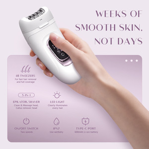 Depiladora eléctrica 5 en 1 con luz LED y puerto tipo C para mujeres, depilación de cuerpo completo, uso en seco y húmedo - Product Image 1
