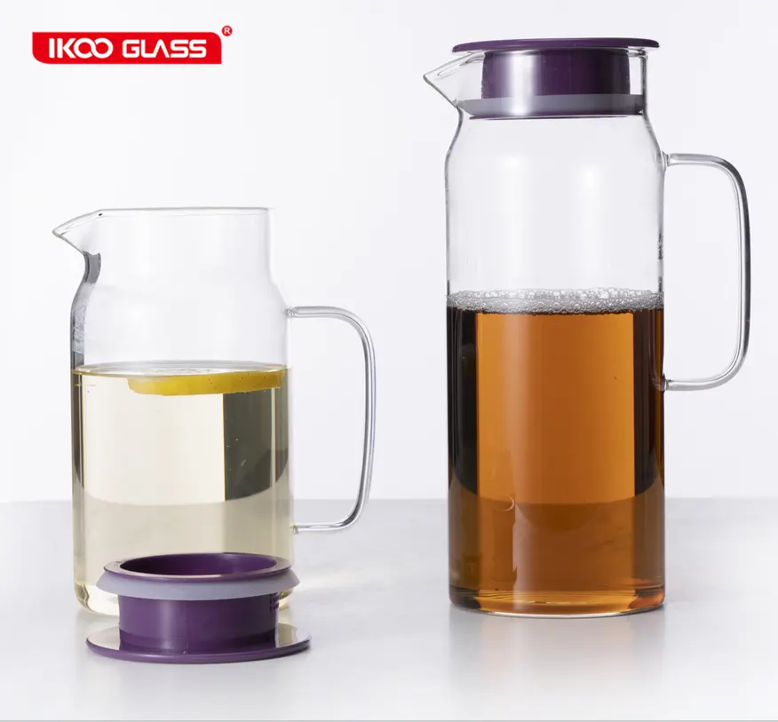 Borosilicate glass water jug set iced tea pitcher water jug hot cold water wine coffee milk and juice beverage carafe