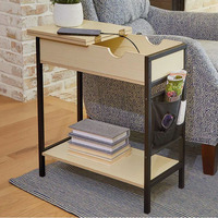 Table d'appoint de rangement moderne en MDF pour la maison avec plateau rabattable et prise de charge pour le salon Modèle GOU-L25245