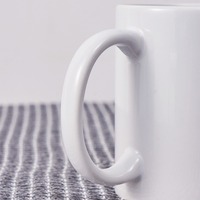 Gobelet jetable en céramique blanche pure de 11 oz pour sublimation, marque Haosheng, pour café et thé, idéal pour les cadeaux