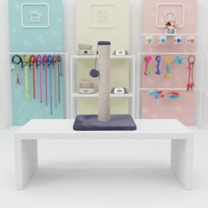 Grote verticale kattenkrabpaal met dikke sisal touw omwikkelde kolom, stevige behuizing, interactief speeltje voor actieve katten, kartonnen verpakking - Product Image 1