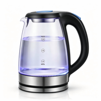 Bouilloire électrique sans fil en verre de 2,5 L avec contrôle de la température, 1500 W, ébullition rapide, arrêt automatique, bouilloire électrique pour faire bouillir de l'eau
