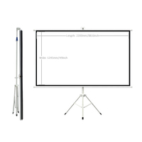 Écran de projection portable d'extérieur avec support, 72, 84, 100, 120, 150 pouces, 16:9, 4:3, écran trépied