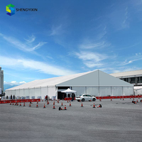 Estructura Temporal Grande de Aluminio Reforzado 10x30m, Carpa de Almacenamiento Industrial Impermeable para Taller, con Techo de ABS
