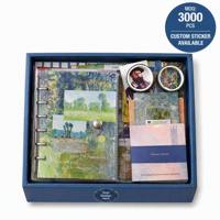 Kit de journal vintage pour scrapbooking avec reliure spirale, couverture en PVC, carnet à grille A6, fournitures, cadeau