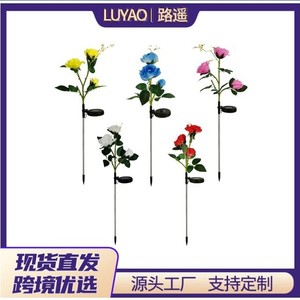 Lámpara Solar con Forma de Rosa, 3, 5 o 6 Cabezas, Iluminación Decorativa para Jardín, Patio y Paisaje - Product Image 5