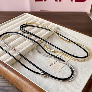 Collar de Moda 2026 para Mujer, Chapado en Oro, con Hilo de Cuero y Aleación de Zinc, Diseño Minimalista para Uso Diario - Product Image 5