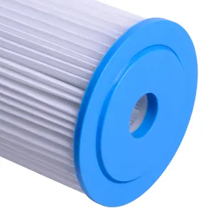 Pleated pool and spa water filter cartridge made of strong and stable material