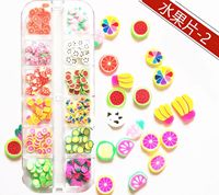 3d Nail Art Decoratie Vruchten Slice Polymeer 12Gird Manicure Aardewerk Zacht Fruit Plakjes Klei Polymeer Nagel Decoratie