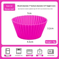 Moules de cuisson ronds en silicone jetables pour muffins, gâteau, pouding et gâteau de riz-Lavage facile à la main uniquement