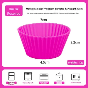 <span class=keywords><strong>Stampi</strong></span> monouso rotondi in Silicone <span class=keywords><strong>per</strong></span> muffin torta torta e torta di riso-solo lavaggio a mano facile - Product Image 5