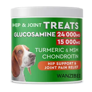 Wanzibei-120 Zachte Kauwt-Glucosamine Hond Joint Supplement + Omega 3-Chondroïtine, msm-Geavanceerde Mobiliteit Kauwt