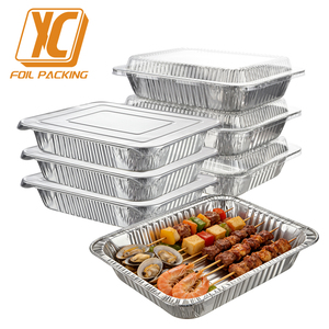 <span class=keywords><strong>Barquette</strong></span> de cuisson jetable <span class=keywords><strong>en</strong></span> <span class=keywords><strong>aluminium</strong></span> 9x13 demi-taille, rectangulaire, pour barbecue, préparation alimentaire, <span class=keywords><strong>avec</strong></span> <span class=keywords><strong>couvercle</strong></span> - Product Image 1