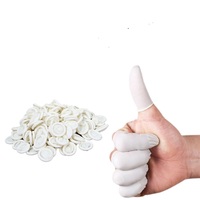 10 unids/bolsa de cubiertas de goma para uñas de dedo blanco, funda de cuna desechable de belleza, cunas protectoras de látex, cubierta de dedo, abrigos de goma para uñas