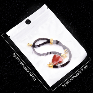 Braccialetto Regolabile a Forma di Cuore in Lapislazzuli Naturale con Corda Intrecciata e Cornice in Oro e Argento, Idea Regalo - Product Image 5