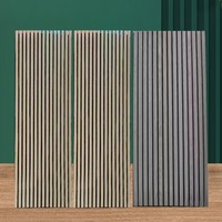 Panneaux acoustiques en fibre de polyester à lattes de bois, panneaux décoratifs pour murs de fond, insonorisation de pièce, grille en bois – Offre Spéciale
