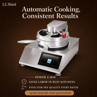 Machine de cuisson automatique commerciale pour sautés, avec couvercle rabattable, pour wok, robot culinaire pour cuisine de restaurant