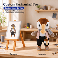 Peluche personnalisée en forme de canard, personnage inspiré d'un dessin, mascotte douce sur mesure pour cadeau promotionnel