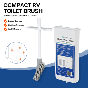 Brosse de toilette compacte murale avec support pour <span class=keywords><strong>camping</strong></span>-<span class=keywords><strong>car</strong></span>, caravane, bateau, nettoyage de salle de bain - Product Image 5