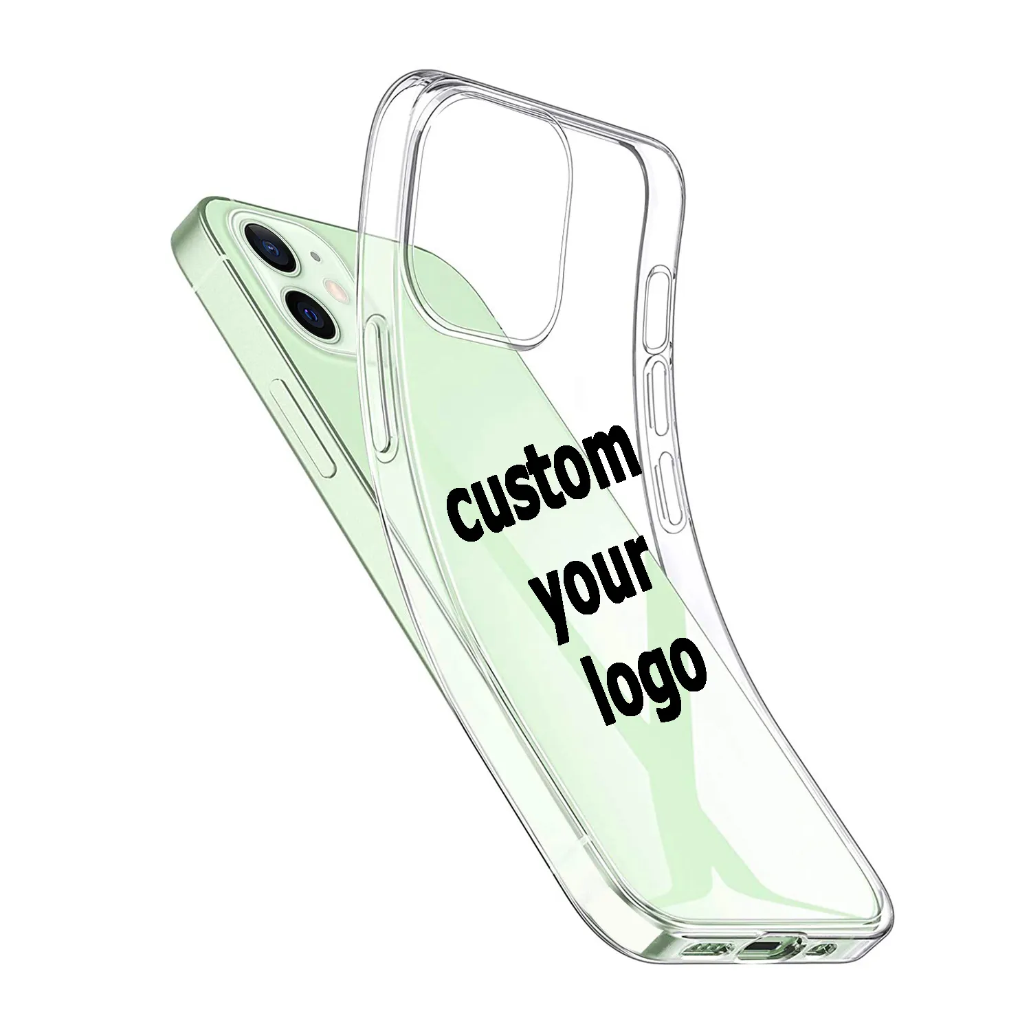 Coque de téléphone avec logo personnalisé Coque de téléphone portable transparente personnalisée Coque de téléphone portable en TPU pour iPhone 13 14 15 Pro