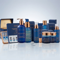 Coffret de Soins Peau au Peptide de Cuivre Bleu Fermenté 10 Pièces GHK-Cu Céramide Niacinamide Collagène Hydratant Raffermissant OEM ODM Marque Privée