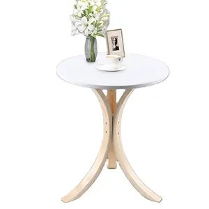 Mesa redonda de madeira nórdica para lazer, mesa de centro luxuosa e elegante, mesa de jantar para sala de estar e restaurante