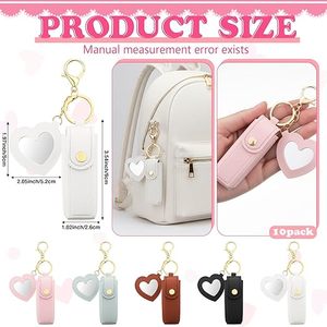 Llavero Porta Lápiz Labial con Logotipo Personalizado, Estuche Portátil de Cuero PU con Espejo, Estuche de Almacenamiento para Bálsamo Labial Suave, Bolsa para Lápiz Labial - Product Image 3