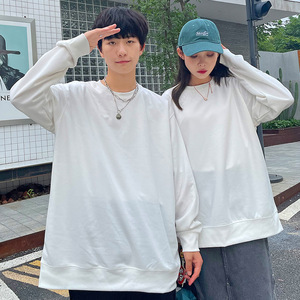 Sudadera de algodón con cuello redondo y hombros caídos, color liso, con impresión de logotipo personalizable para restaurantes, barberías y tiendas de hot pot. - Product Image 1