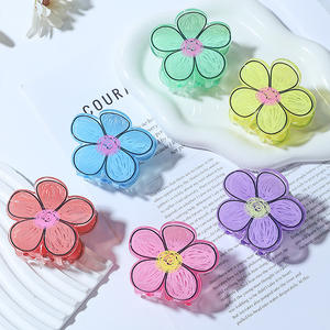 Accessoires pour cheveux coréens, pince à cheveux en acrylique, pince à cheveux en plastique pour femmes, pinces à cheveux en forme de fleur - Product Image 1