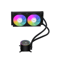 Refroidisseur liquide AIO ARGB COOLLEO ICE Fairy DIG 240 LITE noir 240 mm avec affichage de la température, dissipateur thermique en cuivre, refroidisseur d'eau ARGB pour CPU