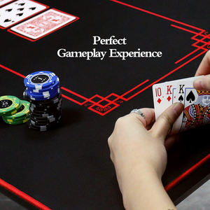 Tapis de jeu de poker de qualité supérieure, sur mesure, prix d'usine, forme personnalisée, tapis de jeu de cartes, tapis de poker Texas Hold'em, caoutchouc noir néoprène - Product Image 5