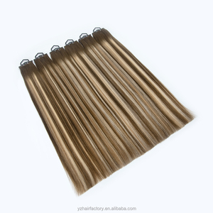 Wholesale Butterfly Weft Hair Extensions <b>Light</b> Color Virgin Double Drawn Human Hair Extensions with Double Weft Genius Hole Weft - Product Image 3