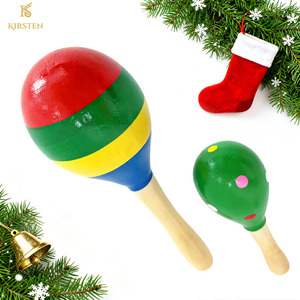 <span class=keywords><strong>Prix</strong></span> de gros <span class=keywords><strong>Maracas</strong></span> en bois de couleur de Noël pour enfants Décoration festive Musique Illumination Éducation - Product Image 1