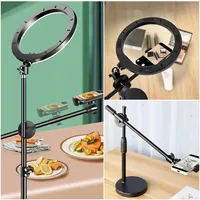 Support de téléphone aérien Portable NewTabletop Shooting Stand Trépieds avec support de téléphone portable Boom Arm pour LiveStreaming Photography