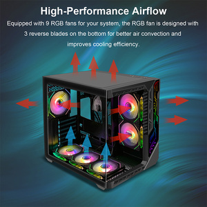Sea View ATX Micro ATX Máy tính để bàn tháp máy tính vỏ với 9 pcs argb Quạt làm mát cổng 3.0 USB âm thanh để chơi game - Product Image 4