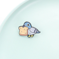 Épinglette en émail de haute qualité en forme de pigeon, badge métallique personnalisé, épinglette de revers en forme d'oiseau, vente en gros, accessoire de mode et de décoration