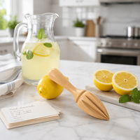 Presse-agrumes manuel en bois de hêtre, presse-citron, presse-orange et lime, outil de cuisine en bois massif