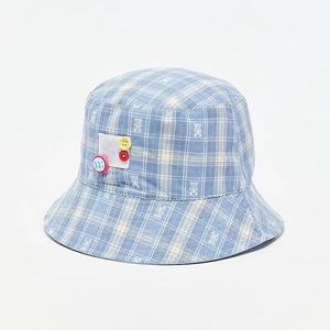 Bucket <b>Hat</b> Plaid Cotton Poplin Unisex Spring <b>Summer</b> Sun Protection Fashionable Casual Style - Product Image 4