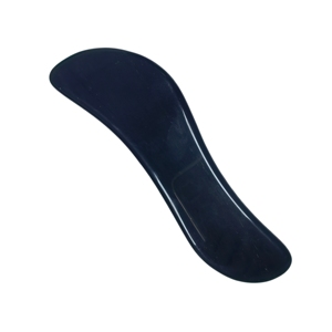 Tabla de Gua Sha de obsidiana negra pulida a mano, piedra curvada para masaje y raspado corporal - Product Image 5