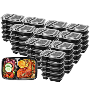 Benutzer definierte schwarze Kunststoff PP Lunch Box Mikrowelle Ofen sicher American Bento Einweg-Lebensmittel behälter Clam shell <span class=keywords><strong>Wrap</strong></span> für die Küche - Product Image 2