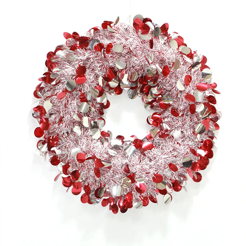 Tinsel Wreath Garland Christmas Xmas Party Decoration Ornament18 Inch Handicrafts Garland