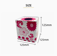 Boîte en fer blanc de forme carrée personnalisable avec un style floral japonais pop, idéale pour l'emballage alimentaire